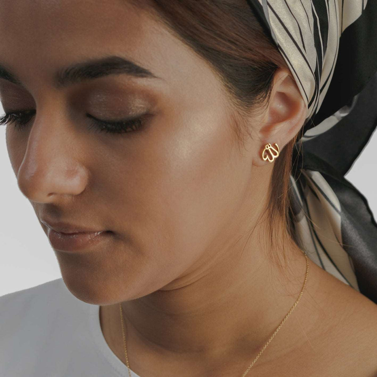 Allah Stud and Chain Earring Set