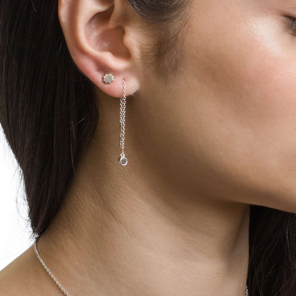 Classic Gemstone Chain Earrings