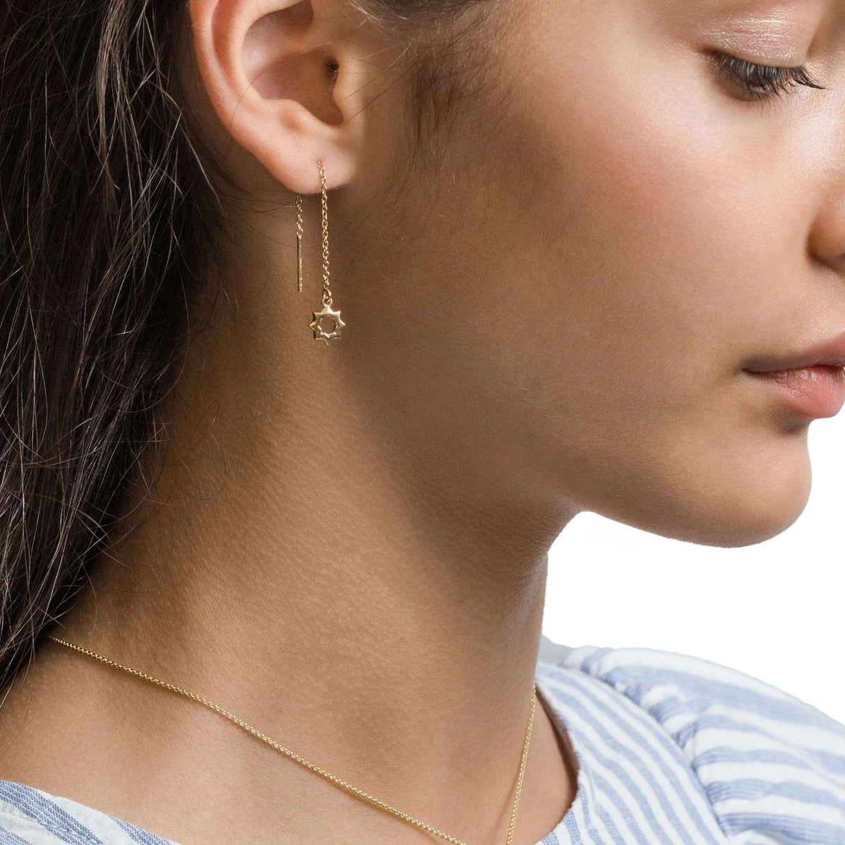 Kids Signature Silhouette Star Chain Earrings