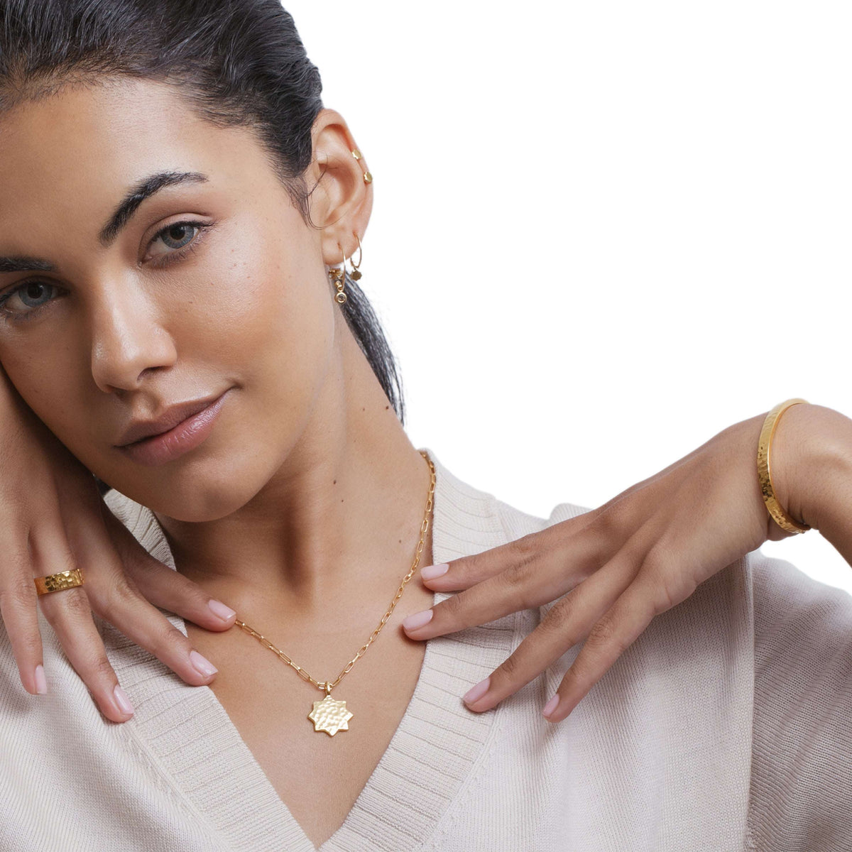 Hammered Signature Star Necklace