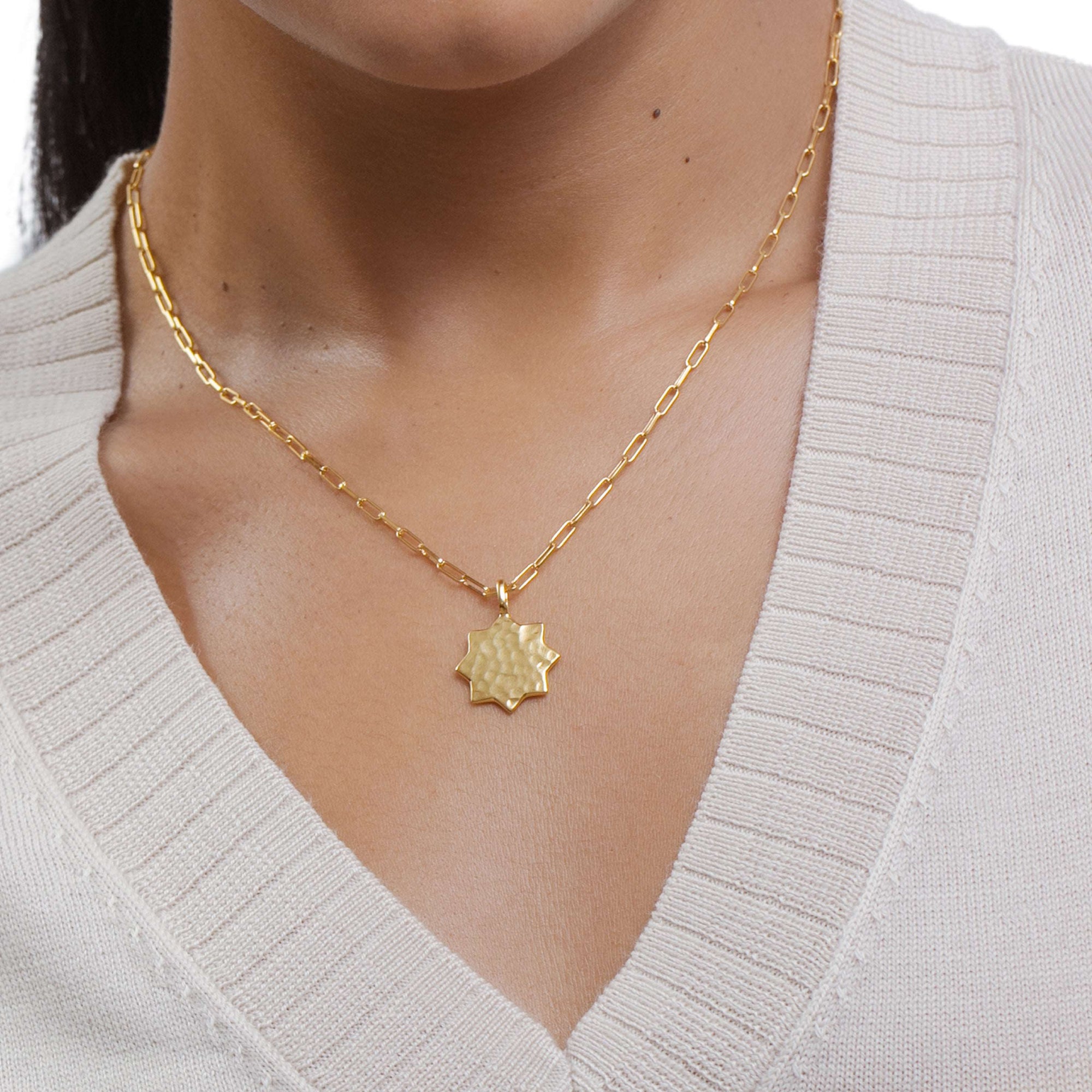 Hammered Signature Star Necklace