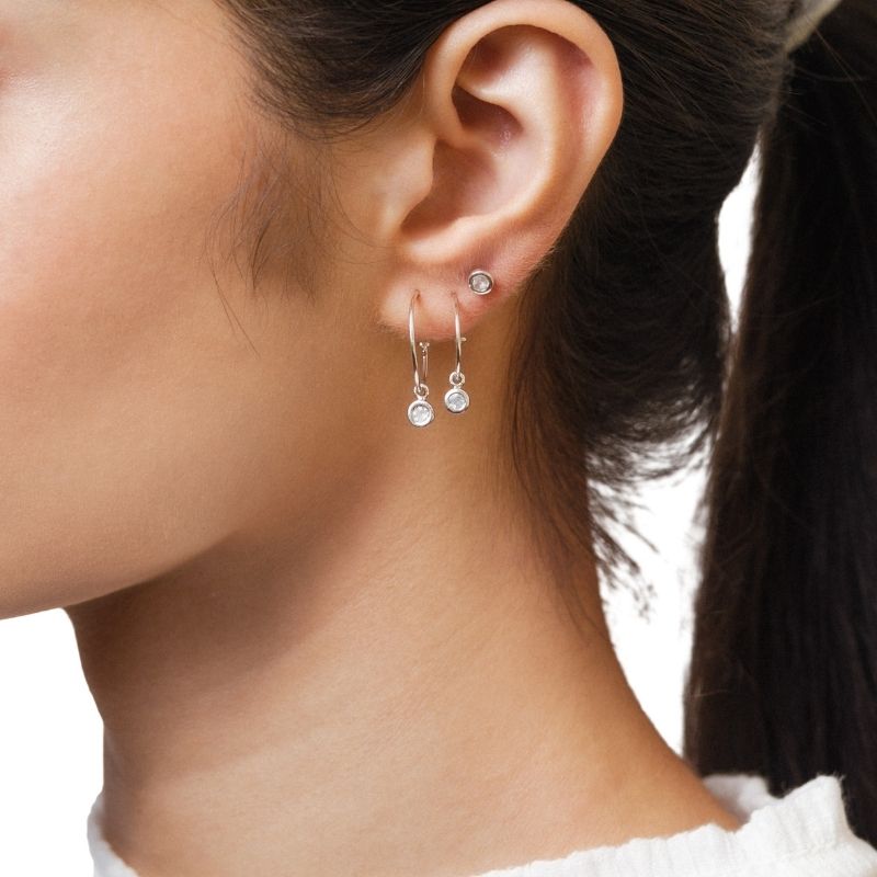 Gemstone Hoop Earrings